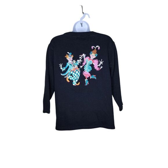 Bob Mackie Clown Sweatshirt Womens Size S Black Art to Wear 2 Sided Embroidered - Picture 4 of 6